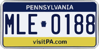 PA license plate MLE0188