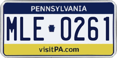 PA license plate MLE0261