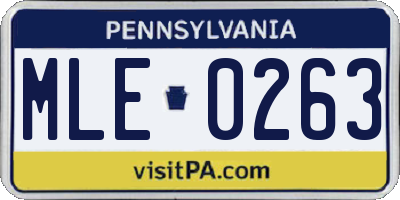 PA license plate MLE0263