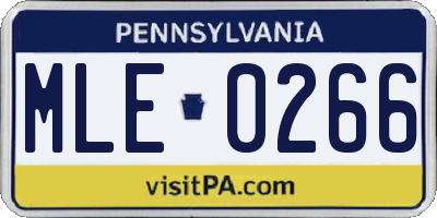 PA license plate MLE0266