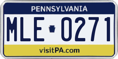 PA license plate MLE0271