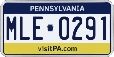 PA license plate MLE0291