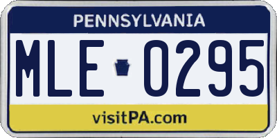 PA license plate MLE0295