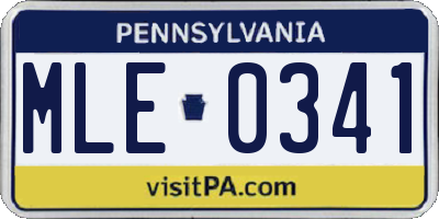 PA license plate MLE0341