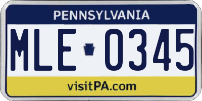 PA license plate MLE0345