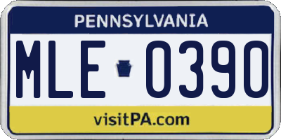 PA license plate MLE0390