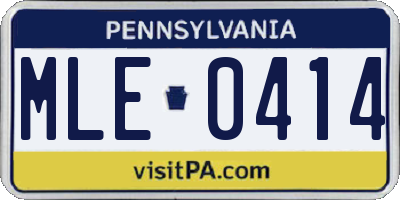 PA license plate MLE0414