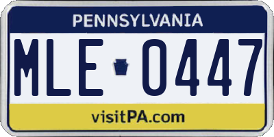 PA license plate MLE0447
