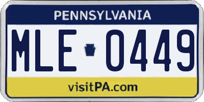 PA license plate MLE0449