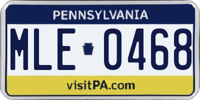 PA license plate MLE0468