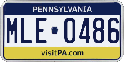 PA license plate MLE0486
