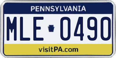 PA license plate MLE0490