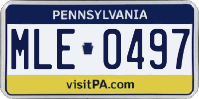 PA license plate MLE0497