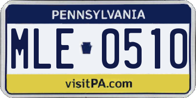 PA license plate MLE0510