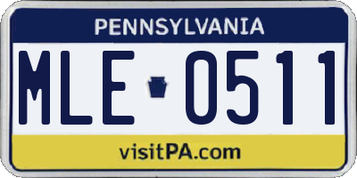 PA license plate MLE0511