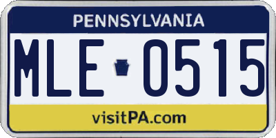 PA license plate MLE0515