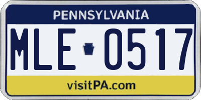 PA license plate MLE0517