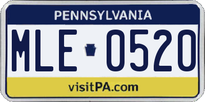 PA license plate MLE0520