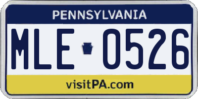 PA license plate MLE0526