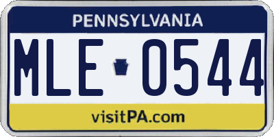 PA license plate MLE0544