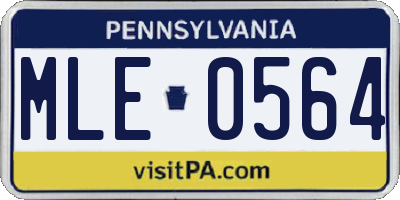PA license plate MLE0564