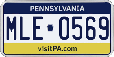 PA license plate MLE0569