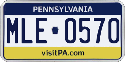 PA license plate MLE0570
