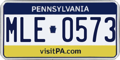PA license plate MLE0573