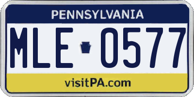 PA license plate MLE0577