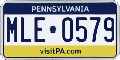 PA license plate MLE0579