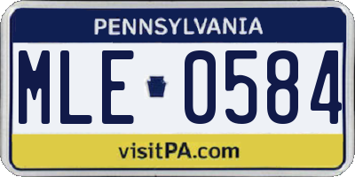 PA license plate MLE0584