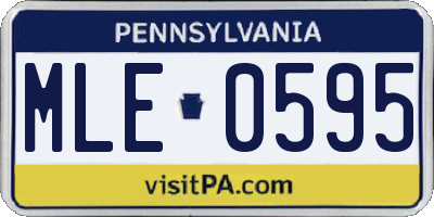 PA license plate MLE0595