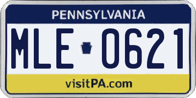 PA license plate MLE0621