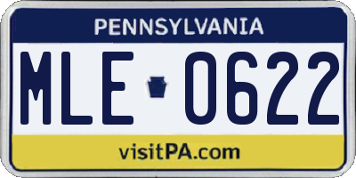 PA license plate MLE0622