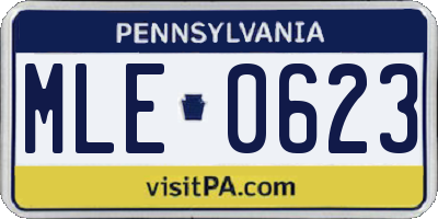 PA license plate MLE0623