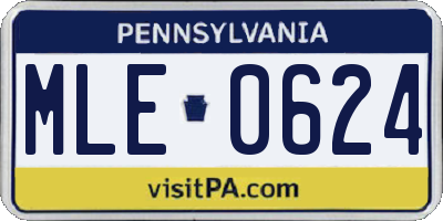 PA license plate MLE0624