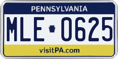 PA license plate MLE0625