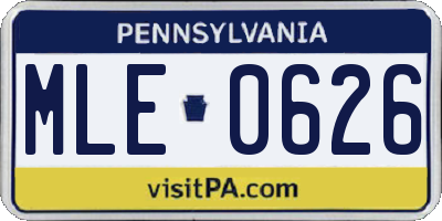 PA license plate MLE0626