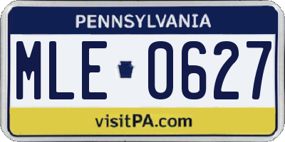 PA license plate MLE0627