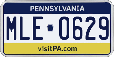 PA license plate MLE0629