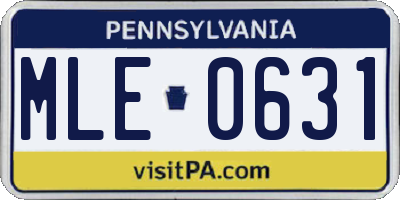PA license plate MLE0631