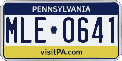 PA license plate MLE0641