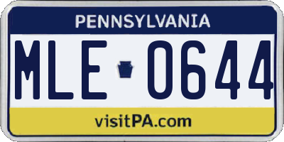 PA license plate MLE0644