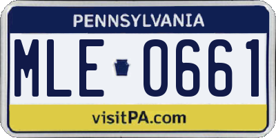 PA license plate MLE0661