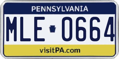 PA license plate MLE0664