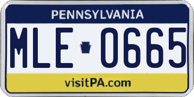 PA license plate MLE0665
