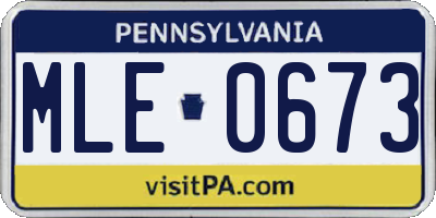 PA license plate MLE0673
