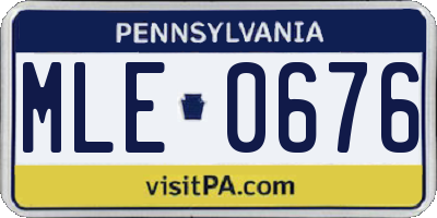 PA license plate MLE0676