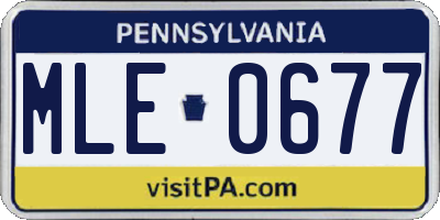 PA license plate MLE0677