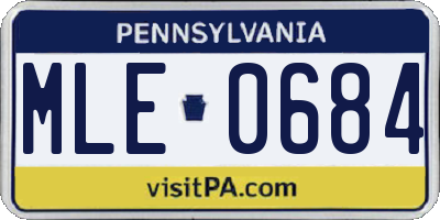 PA license plate MLE0684